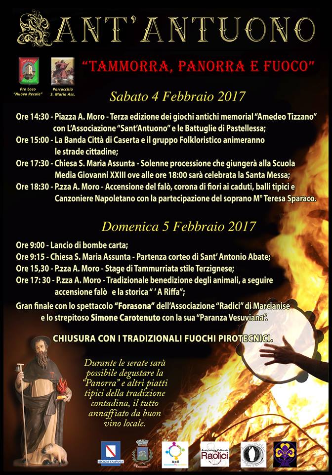 Festa di Sant Antonio Abate 2017 Sant Antuono Tammorra Panorra e Fuoco Recale.jpg