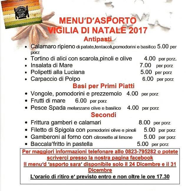 Menu Di Natale Da Asporto.Menu D Asporto Vigilia Di Natale 2017 Ristorante Dei Sapori Santa Maria Capua Vetere